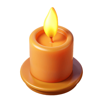 elegant traditional A single, burning candle emitting a soft, warm glow, high quality png