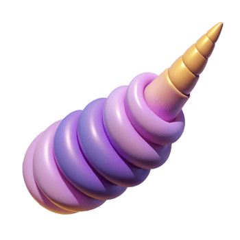 beautiful abstract A mystical unicorn horn with spiraling grooves, original png