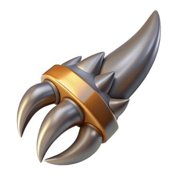 dramatic artistic A single, sharp claw belonging to a dragon, detailed png