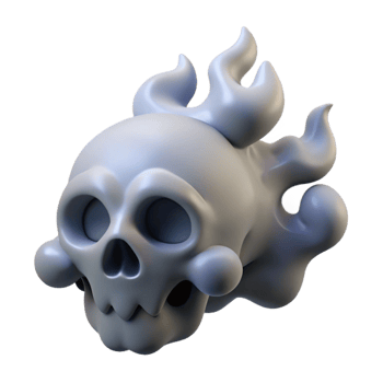 vibrant modern A wisp of smoke forming a skull shape, premium png