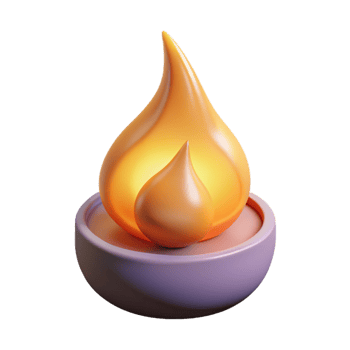 dramatic vintage A single flame flickering with magical energy, high quality png