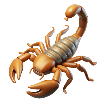 wonderful abstract A scorpion with its tail raised exclusive png