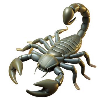 magnificent abstract A scorpion with its tail raised high resolution png