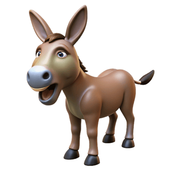impressive abstract A donkey braying detailed png