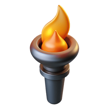 beautiful modern A single, burning torch exclusive png