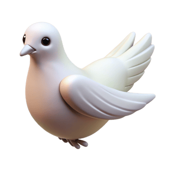 vibrant rustic A single, white dove detailed png