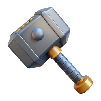 beautiful vintage Thor's Hammer, Mjolnir, high resolution png