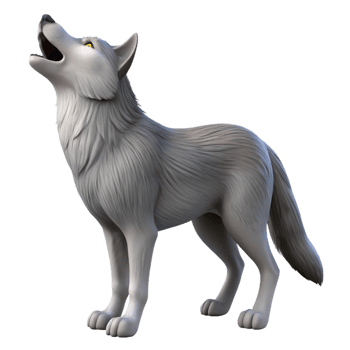 magnificent modern A howling gray wolf, head raised, genuine png