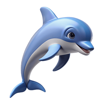 magnificent creative A playful bottlenose dolphin, leaping, high resolution png