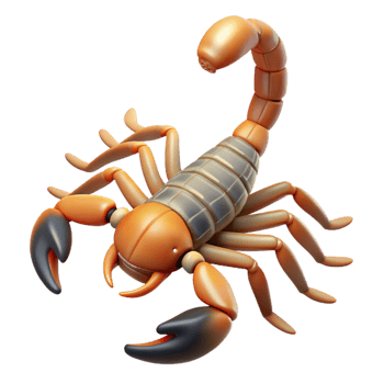 vibrant abstract A scorpion, tail raised, high resolution png