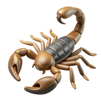 wonderful artistic A scorpion, tail raised, high resolution png