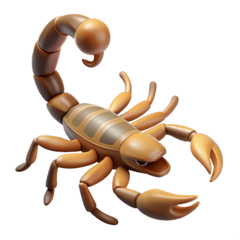 dramatic contemporary A scorpion, tail raised, 4K png