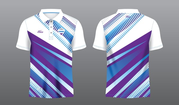 abstract blue white sublimation shirt for polo sport jersey template vector