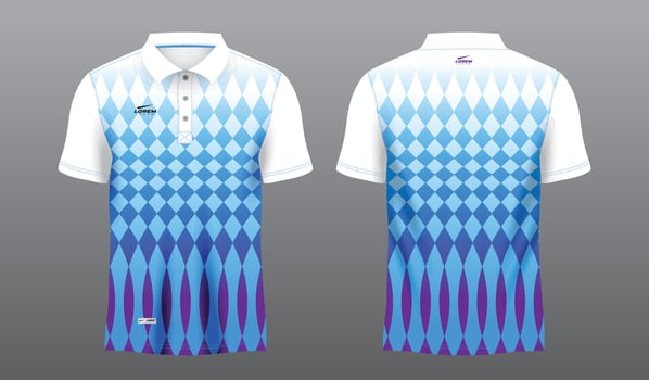 blue abstract sublimation shirt for polo sport jersey template vector