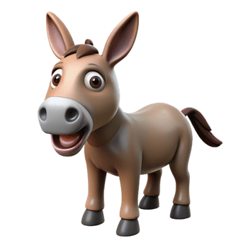 beautiful abstract A braying donkey authentic png