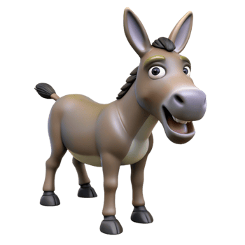 elegant creative A braying donkey high quality png