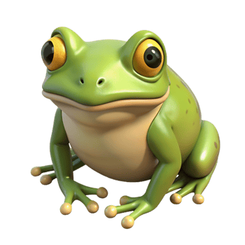 beautiful traditional A croaking frog detailed png
