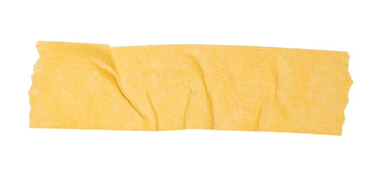 Blank yellow sticker dented paper note paper with transparent background, providing copy space for text or design elements png