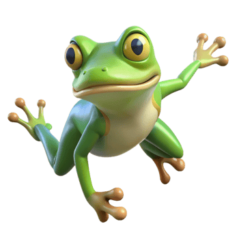 extraordinary modern A leaping frog, genuine png
