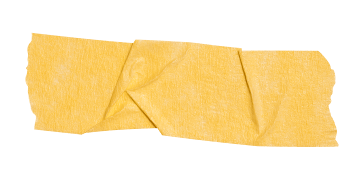 Yellow washi tapes isolated Pieces decorative tape for scrapbooks. Torn paper a cutout transparent background png