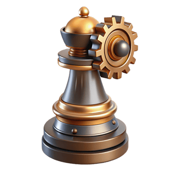 stunning creative Steampunk chess piece knight with intricate gears and clockwork genuine png