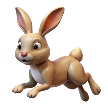 beautiful minimalist A hopping rabbit high quality png