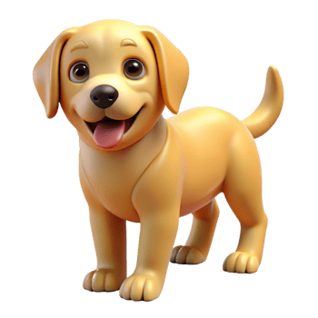 serene artistic A playful golden retriever puppy 4K png