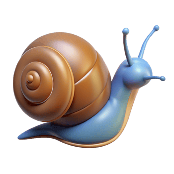 impressive classic A snail crawling detailed png