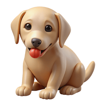 serene minimalist A Labrador retriever puppy chewing a toy toy not visible premium png