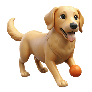 magnificent minimalist A Golden Retriever dog fetching a ball ball not visible professional png