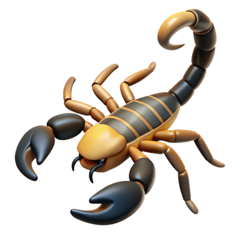 dramatic traditional A scorpion with its tail raised premium png