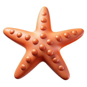 wonderful artistic A starfish with five arms 4K png