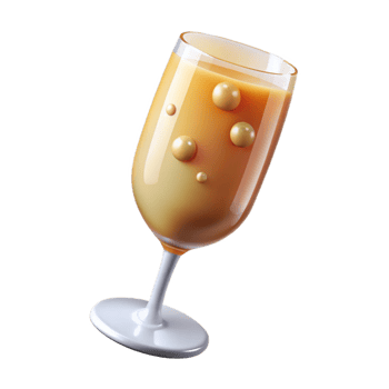 dramatic contemporary A glass of overflowing champagne with rising bubbles high resolution png