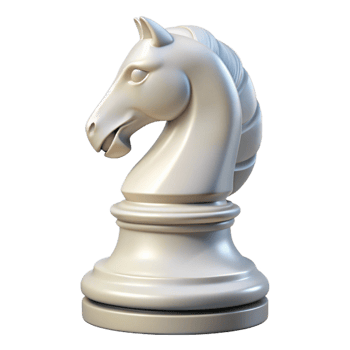 elegant abstract A chess piece, a white knight, intricately carved exclusive png