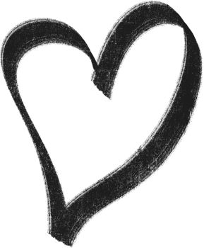 A black heart drawn in the shape of a heart png