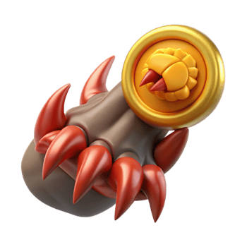 elegant traditional A fearsome dragon claw, clutching a gold coin premium png