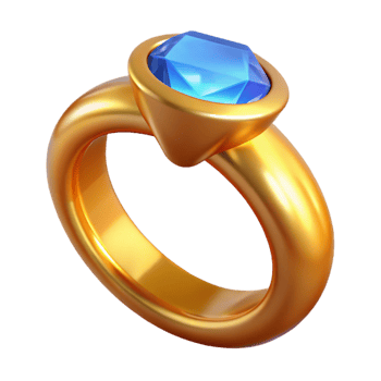 impressive abstract A gleaming, golden ring with a large gemstone original png