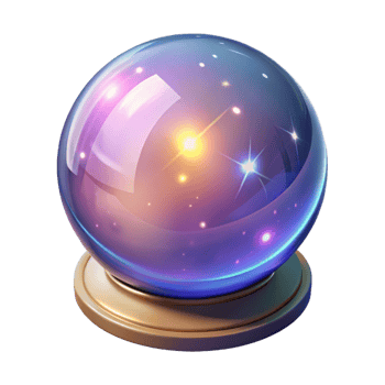 serene modern A sparkling crystal ball radiating magical energy high resolution png