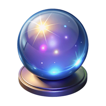 elegant modern A sparkling crystal ball radiating magical energy original png