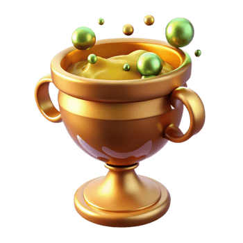 stunning abstract A golden chalice overflowing with a bubbling potion high resolution png