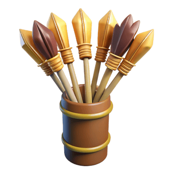 extraordinary minimalist A quiver full of magical arrows fletched with phoenix feathers high resolution png