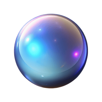 extraordinary contemporary A single, glowing, levitating magical orb detailed png