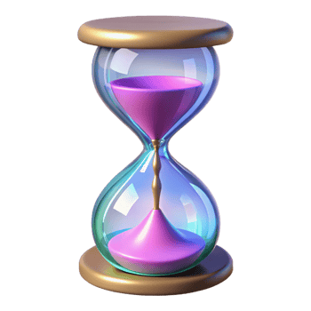impressive abstract A magical hourglass filled with swirling, iridescent sand exclusive png
