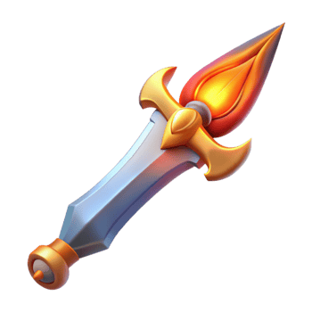 stunning creative A stylized fantasy sword with a flaming blade original png