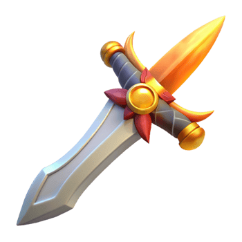 vibrant creative A stylized fantasy sword with a flaming blade authentic png