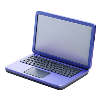 serene modern Laptop computer with blank screen high quality png