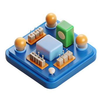 magnificent classic Circuit board with components detailed png