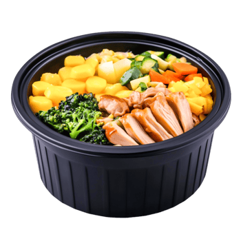Healthy Meal Prep Bowl with Grilled Chicken and Fresh Vegetables png