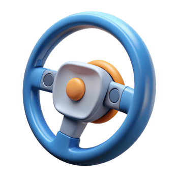 serene creative Self-driving car steering wheel authentic png