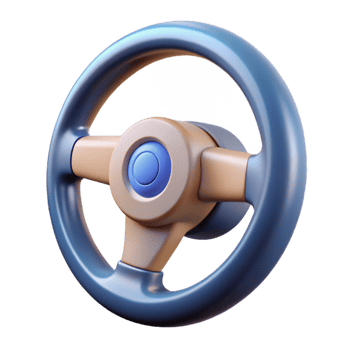 extraordinary artistic Self-driving car steering wheel detailed png